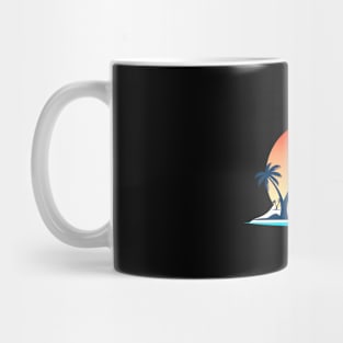 Beach Man Cool Summer Holliday Sun Set And Palm Trees Mug